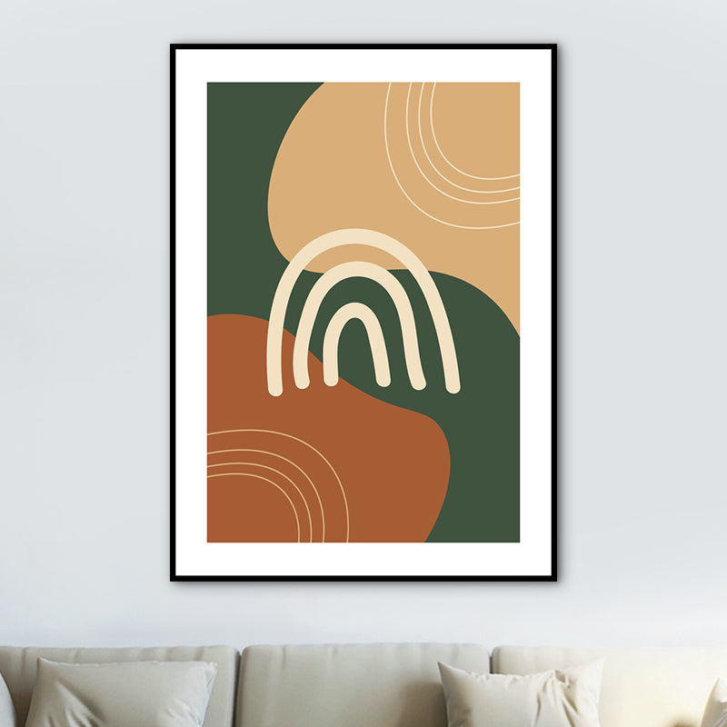 Vivolux | Dunkle Farbe Nordisch Leinwanddruck Geometrisches Muster Wandkunst Dekor für das Wohnzimmer