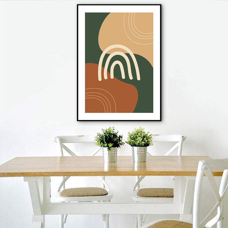 Vivolux | Dunkle Farbe Nordisch Leinwanddruck Geometrisches Muster Wandkunst Dekor für das Wohnzimmer