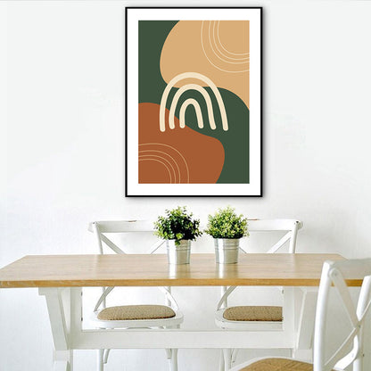 Vivolux | Dunkle Farbe Nordisch Leinwanddruck Geometrisches Muster Wandkunst Dekor für das Wohnzimmer