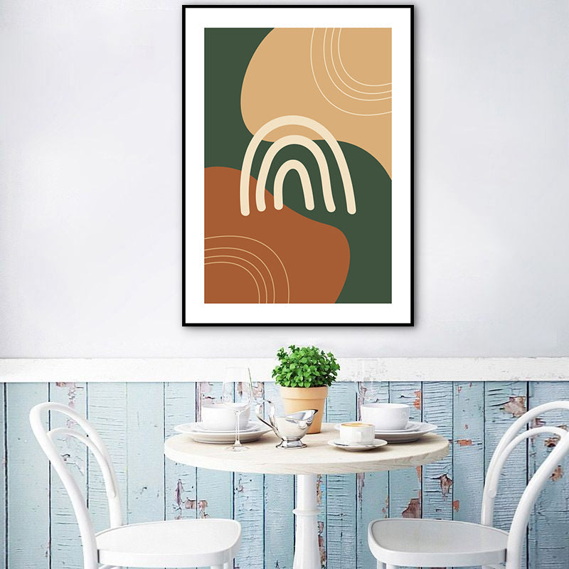 Vivolux | Dunkle Farbe Nordisch Leinwanddruck Geometrisches Muster Wandkunst Dekor für das Wohnzimmer