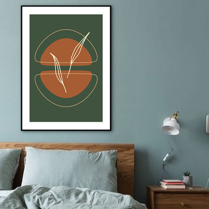 Vivolux | Dunkle Farbe Nordisch Leinwanddruck Geometrisches Muster Wandkunst Dekor für das Wohnzimmer