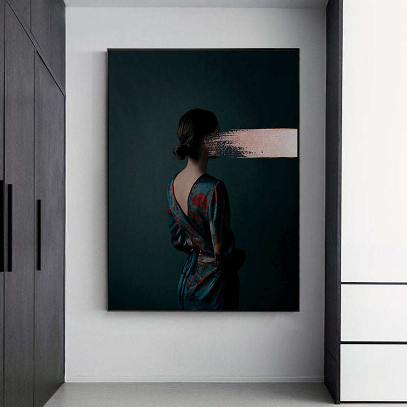 Vivolux | Zeitgenössisches Mädchen Leinwanddruck Figur Pastellfarben Wanddekoration, mehrere Größenoptionen