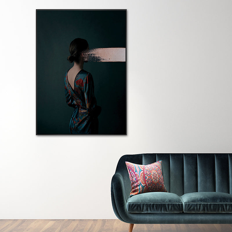 Vivolux | Zeitgenössisches Mädchen Leinwanddruck Figur Pastellfarben Wanddekoration, mehrere Größenoptionen