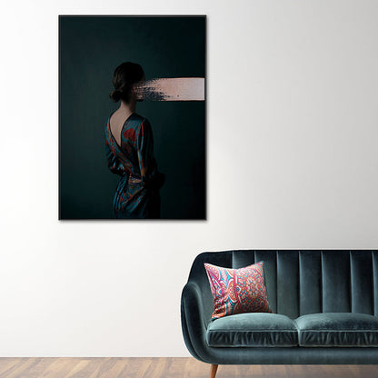 Vivolux | Zeitgenössisches Mädchen Leinwanddruck Figur Pastellfarben Wanddekoration, mehrere Größenoptionen