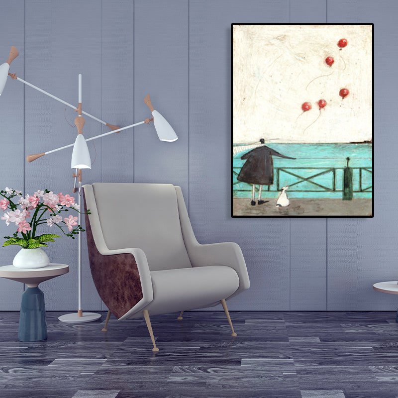 Vivolux | Canvas Texturiertes Kunstdruck Abstrakter Expressionismus Spielende Figur Malerei, Mehrere Größen