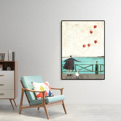 Vivolux | Canvas Texturiertes Kunstdruck Abstrakter Expressionismus Spielende Figur Malerei, Mehrere Größen