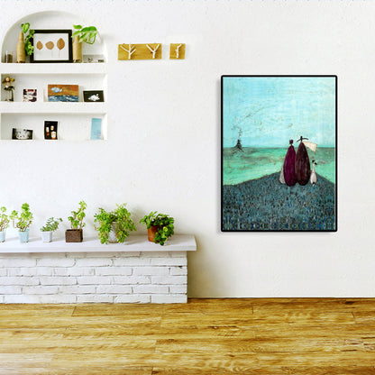 Vivolux | Canvas Texturiertes Kunstdruck Abstrakter Expressionismus Spielende Figur Malerei, Mehrere Größen