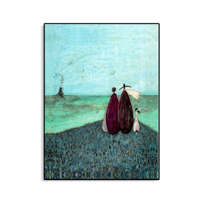 Vivolux | Canvas Texturiertes Kunstdruck Abstrakter Expressionismus Spielende Figur Malerei, Mehrere Größen