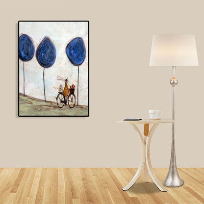 Vivolux | Canvas Texturiertes Kunstdruck Abstrakter Expressionismus Spielende Figur Malerei, Mehrere Größen