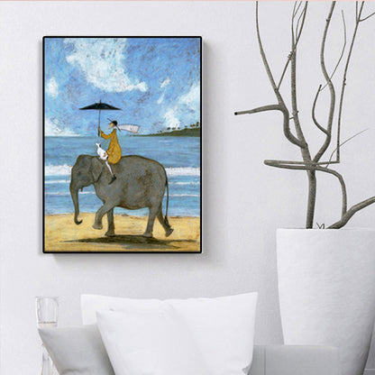 Vivolux | Canvas Texturiertes Kunstdruck Abstrakter Expressionismus Spielende Figur Malerei, Mehrere Größen