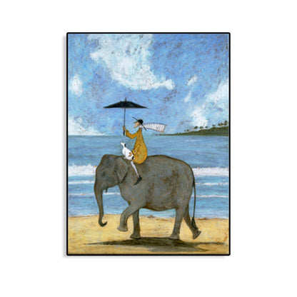 Vivolux | Canvas Texturiertes Kunstdruck Abstrakter Expressionismus Spielende Figur Malerei, Mehrere Größen