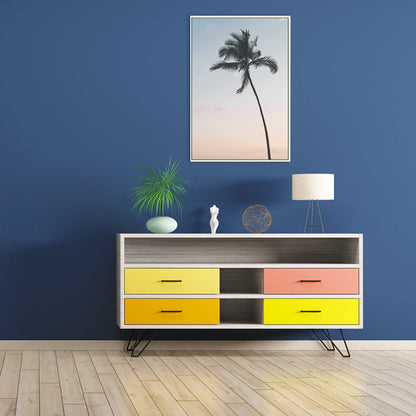 Vivolux | Fotografie Modern Style Leinwanddruck Kokosnussbaum in Pink, Mehrere Größenoptionen