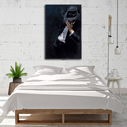 Vivolux | Smoking Anzug Mann Leinwanddruck Texturierter Impressionismus Stil für Mädchen Schlafzimmer Malerei