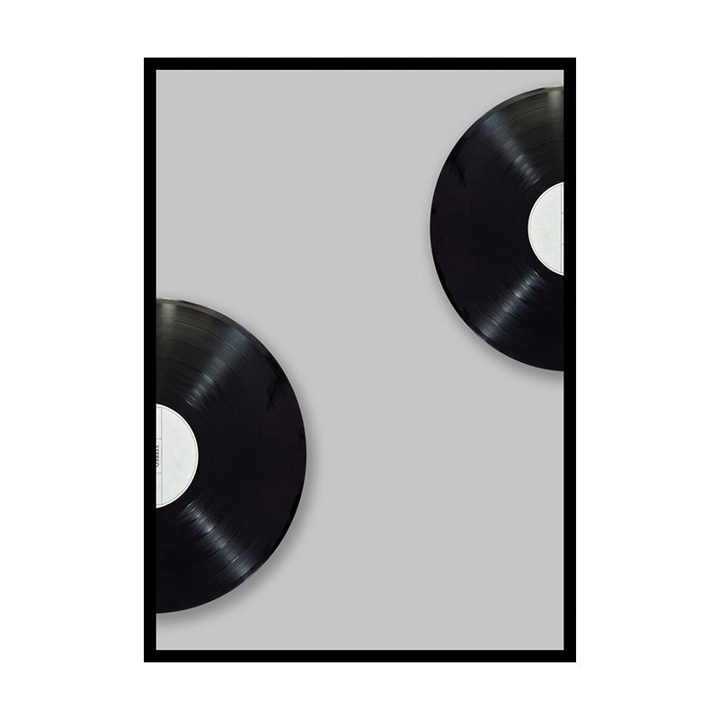 Vivolux | Musik CD Disk Wanddekor Vintage-Stil Texturiertes Schlafzimmer Leinwanddruck, Mehrere Größen