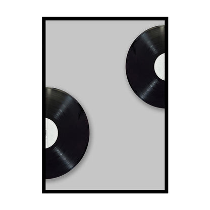 Vivolux | Musik CD Disk Wanddekor Vintage-Stil Texturiertes Schlafzimmer Leinwanddruck, Mehrere Größen