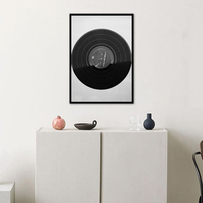 Vivolux | Musik CD Disk Wanddekor Vintage-Stil Texturiertes Schlafzimmer Leinwanddruck, Mehrere Größen