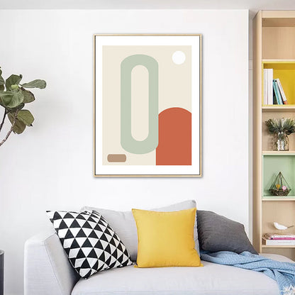 Vivolux | Nordic Geometrische Wanddekoration Leinwand Texturiertes Pastellfarben Kunstdruck für das Familienzimmer