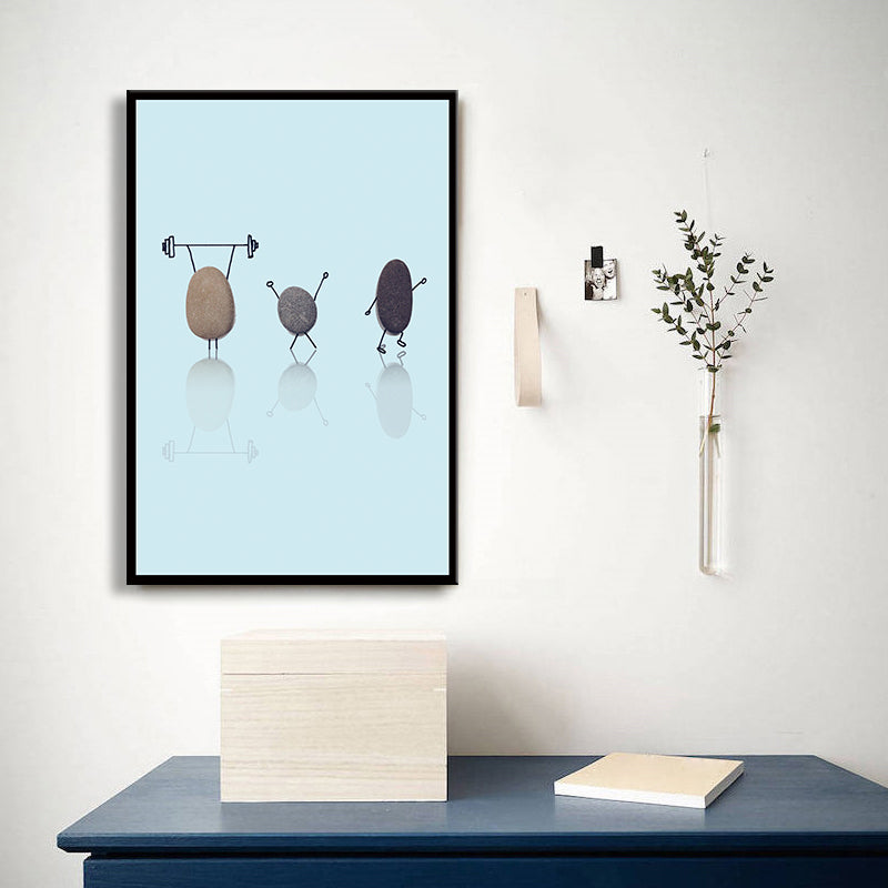 Vivolux | Nordic Illustration Print Stein Leinwand Pastellfarbe Texturiert Wandkunst Dekor für Raum