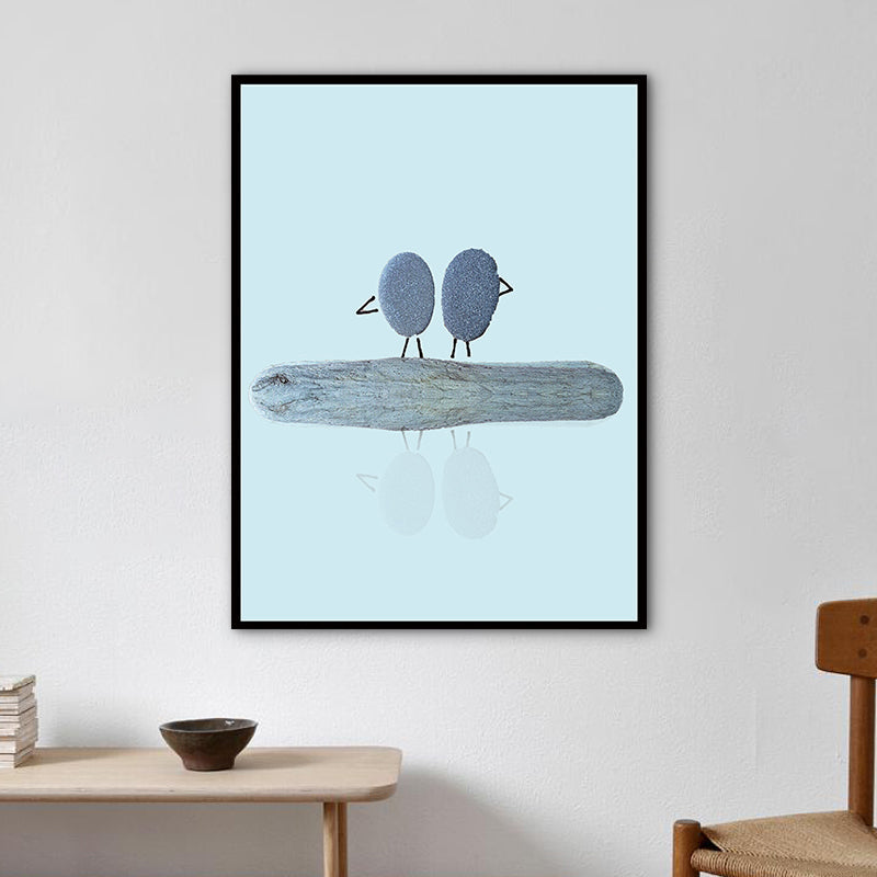 Vivolux | Nordic Illustration Print Stein Leinwand Pastellfarbe Texturiert Wandkunst Dekor für Raum