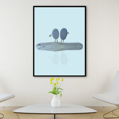 Vivolux | Nordic Illustration Print Stein Leinwand Pastellfarbe Texturiert Wandkunst Dekor für Raum