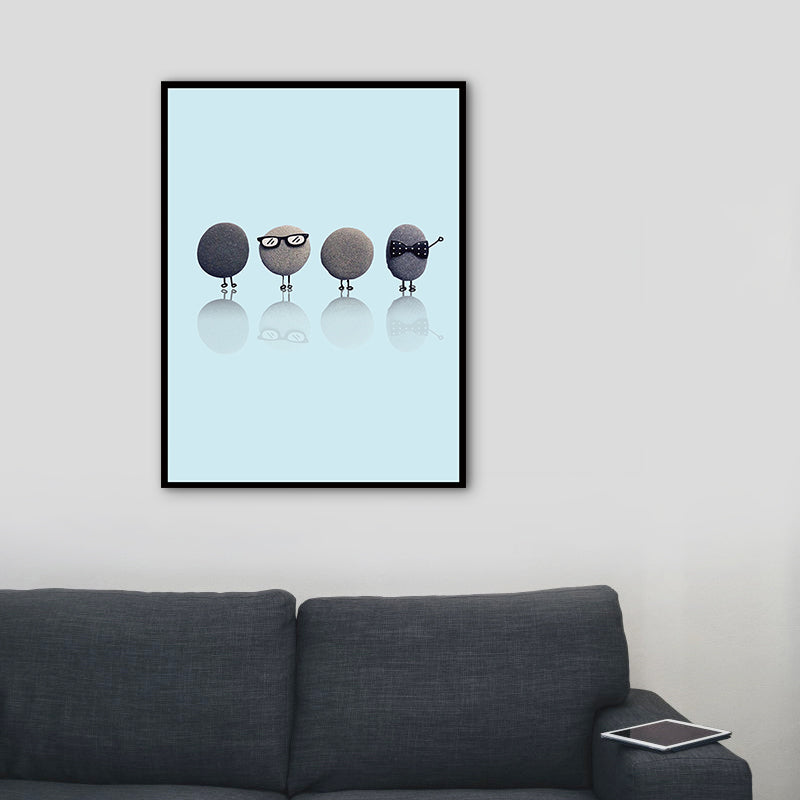 Vivolux | Nordic Illustration Print Stein Leinwand Pastellfarbe Texturiert Wandkunst Dekor für Raum