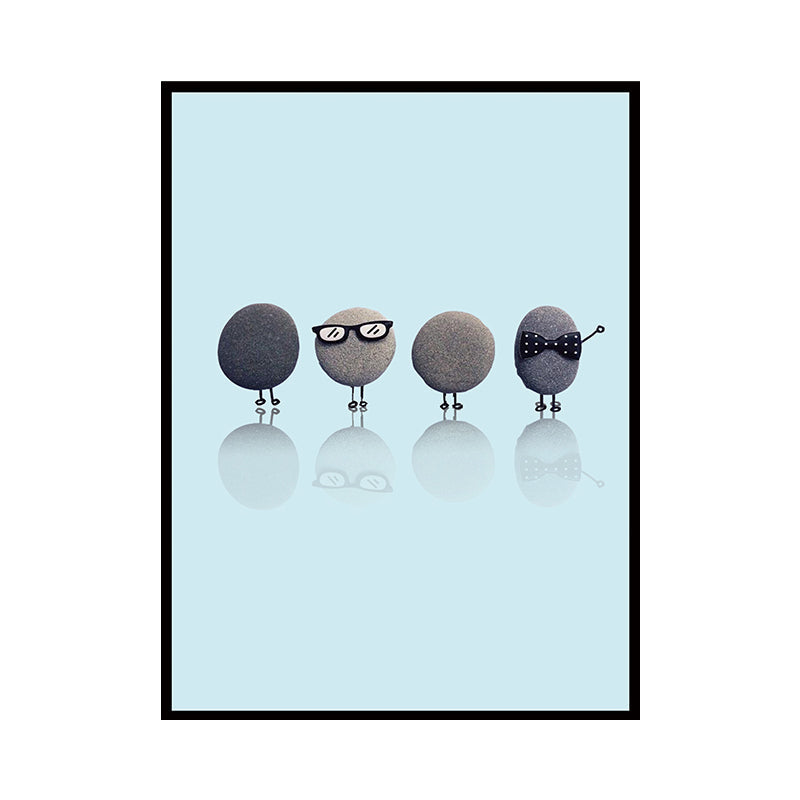 Vivolux | Nordic Illustration Print Stein Leinwand Pastellfarbe Texturiert Wandkunst Dekor für Raum