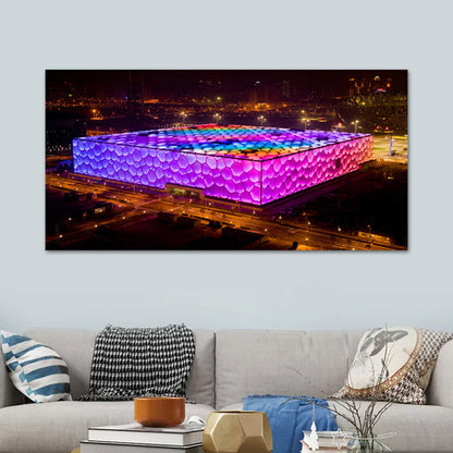 Vivolux | Schneebedeckte Stadtlandschaft Wanddekoration Impressionismus Texturiertes Schlafzimmerleinwand, mehrere Größen