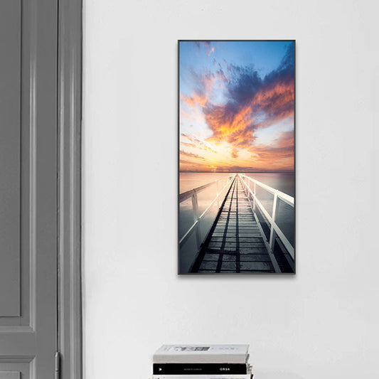 Vivolux | Zachte Kleur Hedendaagse Kunstafdruk Zeegezichten Gewikkeld Canvas voor Keuken, Meerdere Maten