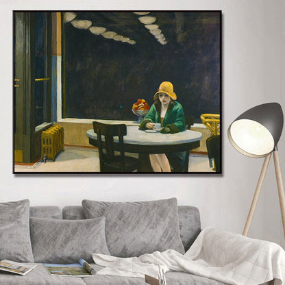 Vivolux | Nordic Figure Canvas Wandkunst Schwarze Frau Warten im Café Malerei für Wohnzimmer