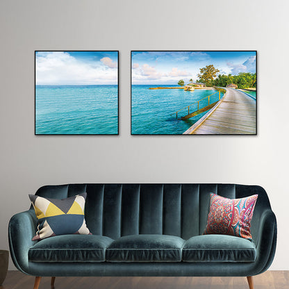 Vivolux | Pastel Zeeland landschap wanddecoratie natuurscène moderne multi-piece canvas voor slaapkamer