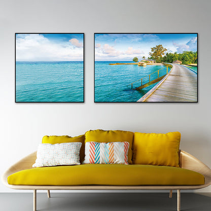 Vivolux | Pastel Zeeland landschap wanddecoratie natuurscène moderne multi-piece canvas voor slaapkamer
