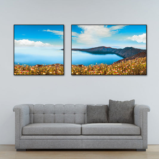 Vivolux | Pastel Zeeland landschap wanddecoratie natuurscène moderne multi-piece canvas voor slaapkamer