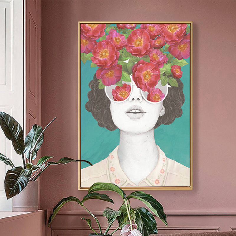 Vivolux | Texturiertes Mixed Media Frau Leinwand Nordic Wandkunst Dekor für Mädchen Schlafzimmer, optionale Größen