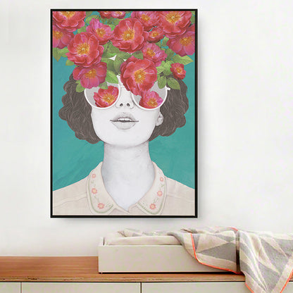 Vivolux | Texturiertes Mixed Media Frau Leinwand Nordic Wandkunst Dekor für Mädchen Schlafzimmer, optionale Größen