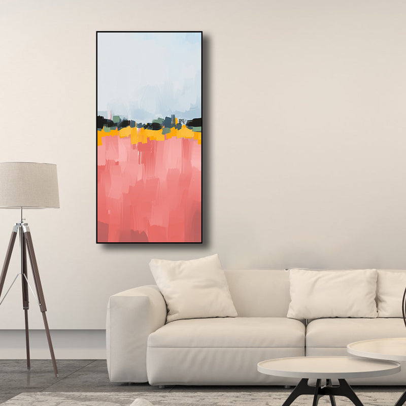 Vivolux | Helle Farben Pinselstrich Leinwand Moderne Kunststil Texturierte Wanddekoration für das Wohnzimmer