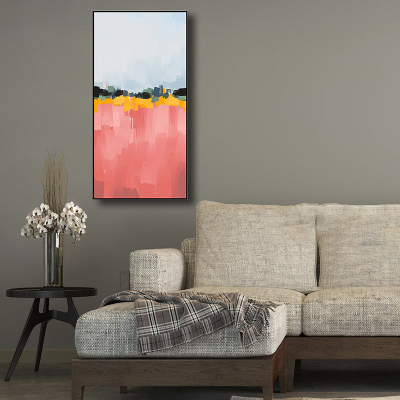 Vivolux | Helle Farben Pinselstrich Leinwand Moderne Kunststil Texturierte Wanddekoration für das Wohnzimmer