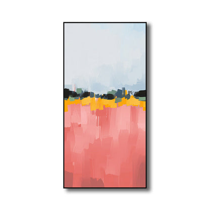 Vivolux | Helle Farben Pinselstrich Leinwand Moderne Kunststil Texturierte Wanddekoration für das Wohnzimmer