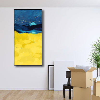 Vivolux | Helle Farben Pinselstrich Leinwand Moderne Kunststil Texturierte Wanddekoration für das Wohnzimmer