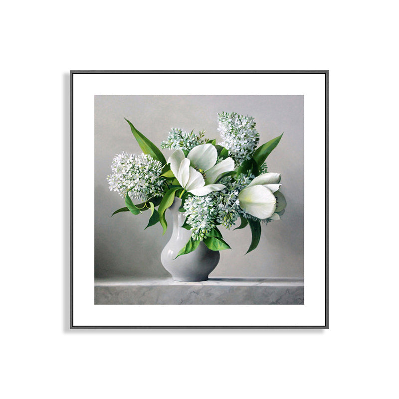 Vivolux | Französischer Landhausstil Blumenleinwand Schlafzimmer Wandkunst Dekor in Pastellfarbe, mehrere Größen