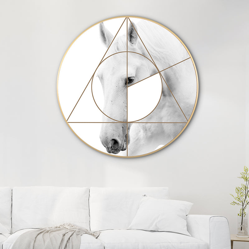 Vivolux | Gemischte Medien Pferd Wanddekoration Moderner Stil Leinwandkunst Druck, Mehrere Größen Verfügbar