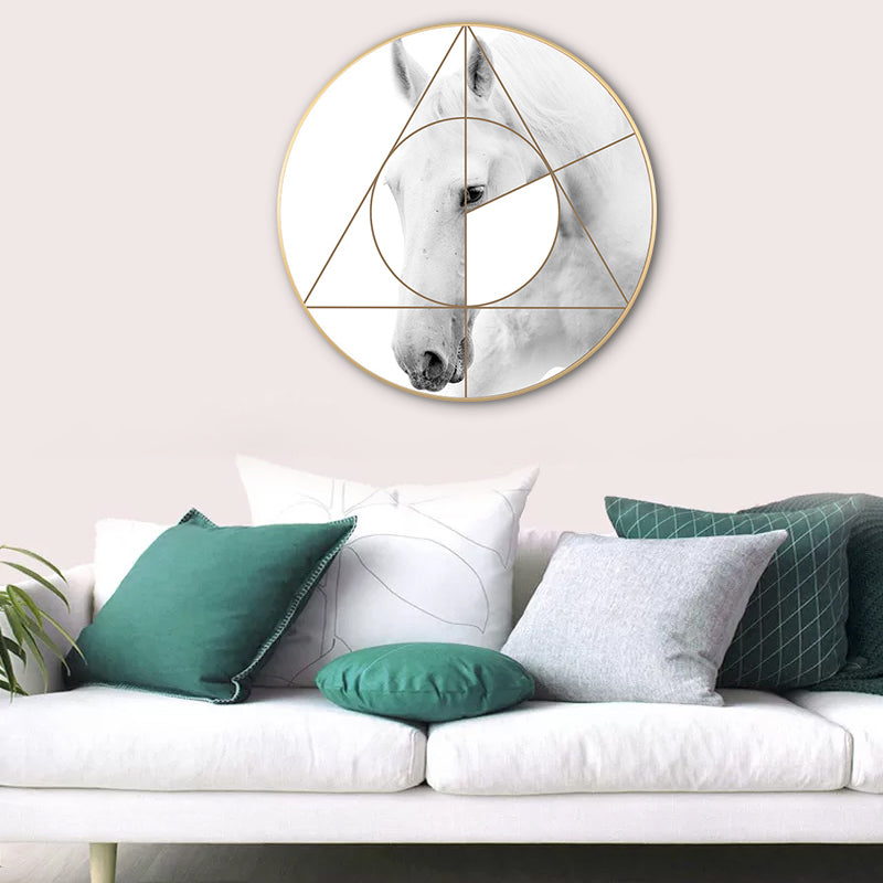 Vivolux | Gemischte Medien Pferd Wanddekoration Moderner Stil Leinwandkunst Druck, Mehrere Größen Verfügbar