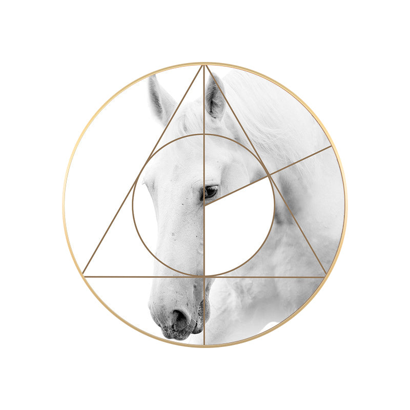Vivolux | Gemischte Medien Pferd Wanddekoration Moderner Stil Leinwandkunst Druck, Mehrere Größen Verfügbar