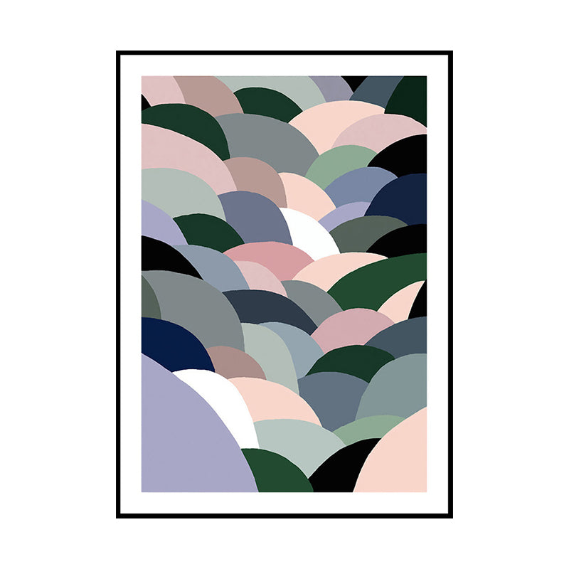 Vivolux | Fishscale Canvas Wandkunst Moderne Novität Geometrische Wanddekoration in Grau für Flur