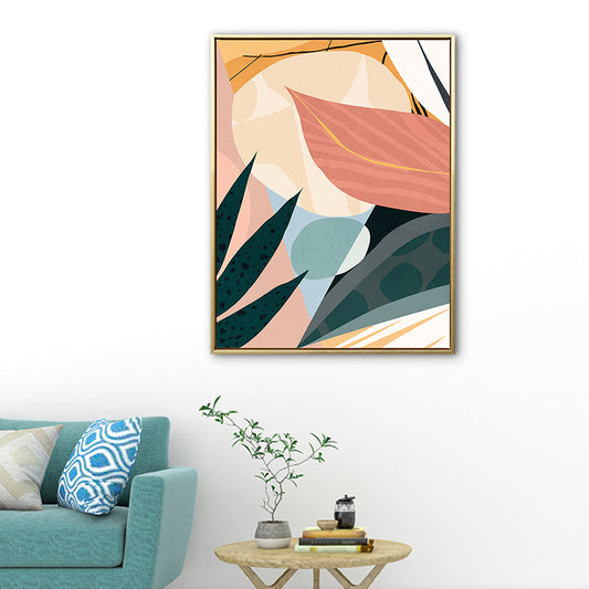 Vivolux | Texturierte Illustration Pflanzenleinwand Wandkunst Nordic Stil Wanddekor für das Wohnzimmer