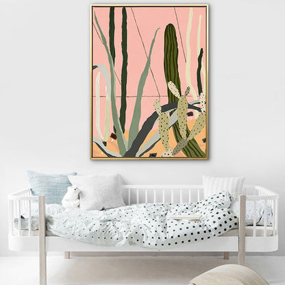 Vivolux | Texturierte Illustration Pflanzenleinwand Wandkunst Nordic Stil Wanddekor für das Wohnzimmer
