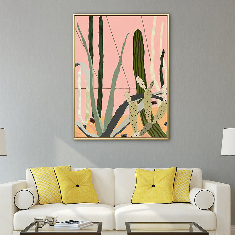 Vivolux | Texturierte Illustration Pflanzenleinwand Wandkunst Nordic Stil Wanddekor für das Wohnzimmer