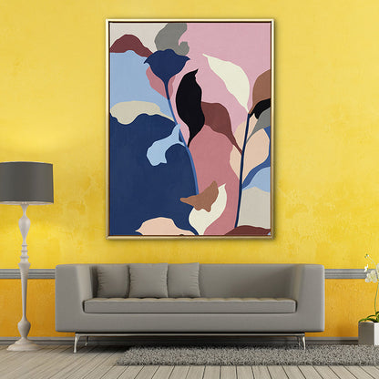 Vivolux | Texturierte Illustration Pflanzenleinwand Wandkunst Nordic Stil Wanddekor für das Wohnzimmer