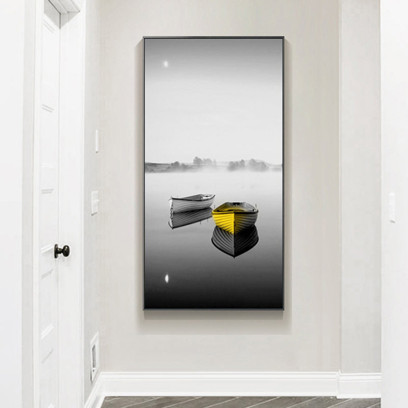 Vivolux | Contemporary Boot Wanddecoratie Canvas Grijs Transport Kunstafdruk, Meerdere Maten