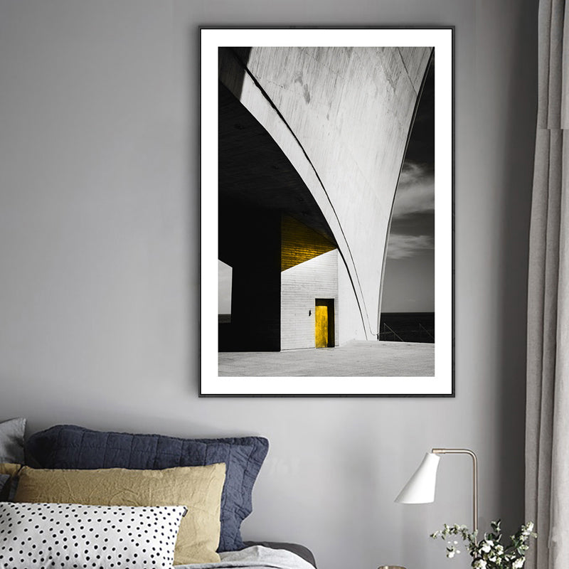 Vivolux | Neugebäude Malerei Graue Leinwand Kunstdruck Texturiert, Mehrere Größen Verfügbar