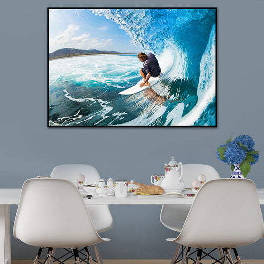 Vivolux | Tropix Foto Druck Meer Leinwand Kunst Blau Texturierten Wanddekoration für Schlafzimmer, Mehrere Größen